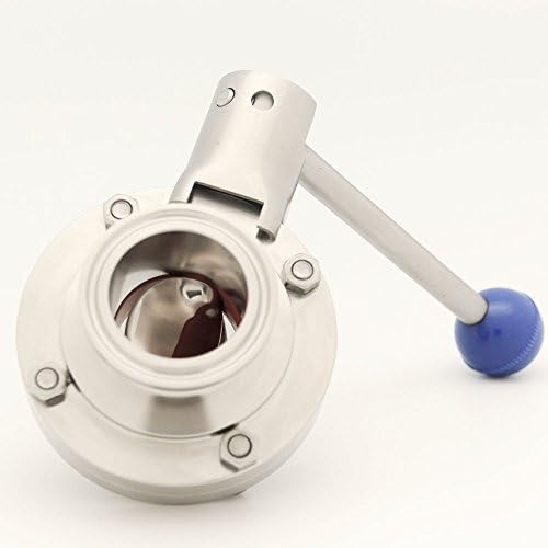 Tube OD 11/2"(38mm) SS304 Sanitary Tri Clamp Butterfly Valve with Silicone Seal and ss pull handle