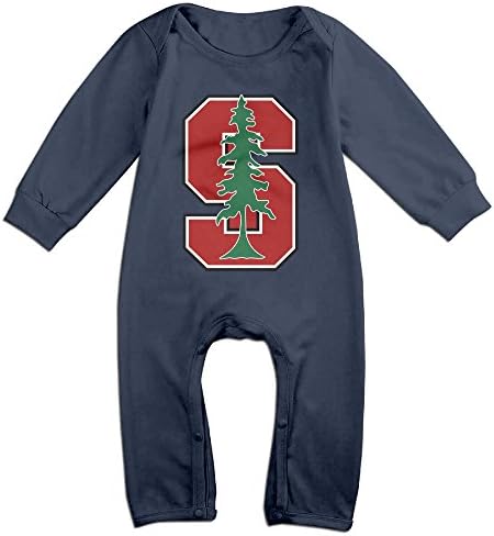 PCY Newborn Babys Boy's & Girl's Stanford University Long Sleeve Bodysuit Baby Onesie For 6-24 Months Navy Size 18 Months