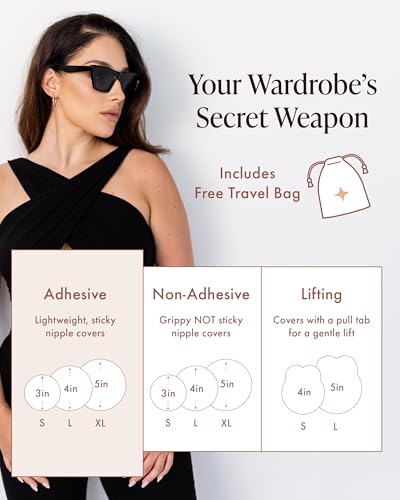 Bare Babe Reusable Silicone Nipple Covers - Waterproof, Nude, 4 Shades - Sticky Breast Stickers for Strapless Dress