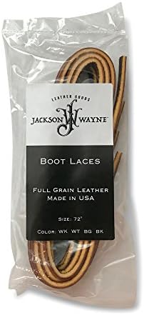 Full Grain Leather Boot Laces 72" Made in USA by Jackson Wayne (4 Colors)