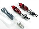GPM Racing #DB085R/PBTR Aluminum Rear Adjustable Damper With Plastic Ball Top (85mm) & Screws & Collars & Plastic Black Dust-proof - 1 Pair Set Red for Tamiya DB-01