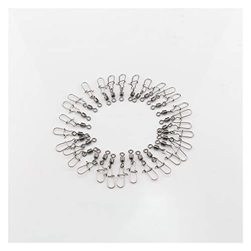 LOOEST Angelwirbel, 30 Stück, 2#-14#, Edelstahl, Angelhaken, Steckverbinder, Kugellager, Drehgelenk, Schnappstifte… – Bild 5