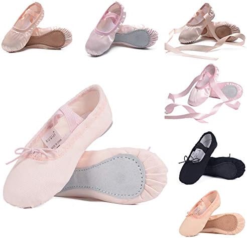 Canvas Ballet Shoes for Girls/Toddlers/Kids/Women, Ballet Practice Shoes/Full Sole Ballet Slippers/Better Fit Dance Shoes