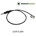 Headset Buddy Male Headset Plug to RJ9 Male Audio Cable for Amplifiers and Bluetooth Headsets (35M-RJ9M)