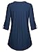 Nandashe Women 3 4 Tunics, Ladies Summer Casual V-Neck Rayon Plain Style Modern Draped Tunic Shirt to Wear with Hot Pants Plus Size Tunics Home Wear Plus Size Blouses Dark Blue XXL