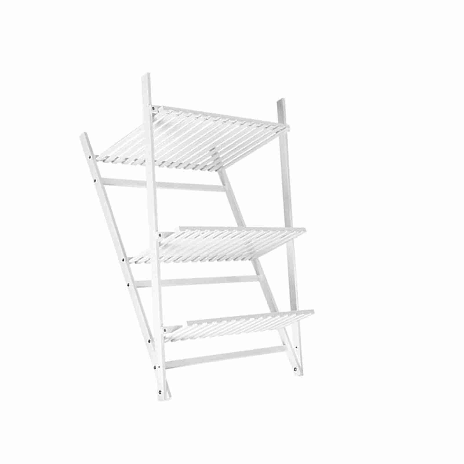 Greensen 3-Tier Wooden Ladder Plant Stand, Indoor Outdoor Garden Display Shelf, Storage Rack for Flowers, Balcony Living Room Patio