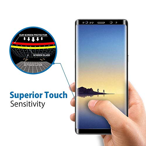 Galaxy Note 8 Screen Protector [2-Pack], Tempered Glass Screen Protector [Case-Friendly][No Bubbles][Easy to Install][Anti Fingerprint][Full Coverage] Screen Protector Compatible Samsung Galaxy Note 8 - Thumbnail 4
