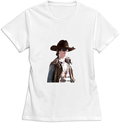 RenHe Women's Walking Dead Carl Grime Slim Fit T-shirts Size M White