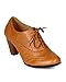 REFRESH Women's Amany-01 Lace Up Oxford Chunky Heel Bootie