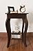 Espresso Finish Curved Legs Accent Side End Table with Bottom Shelf
