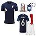 France Soccer Team Pogba Griezmann Mbappe Kid Youth Replica Jersey Kit : Shirt, Short, Socks, Bag, Key, Please Check Size Chart