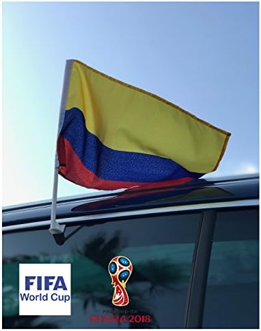 In the Breeze Colombian Flag Car Flag - Double Sided - Hooks onto Car Window