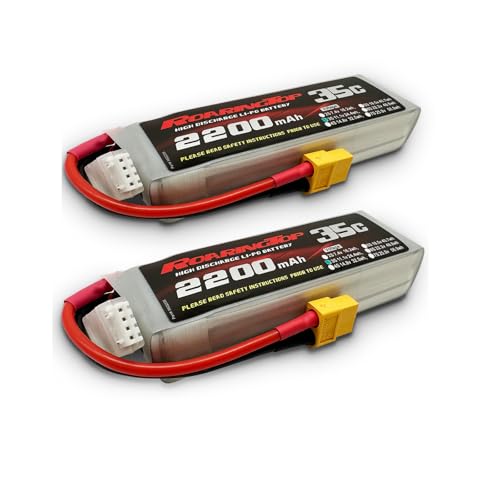 RoaringTop 2200mAh 3S1P 11.1V 35C Li - Po Battery with XT60 Plug for RC Aircraft (2 Packs)