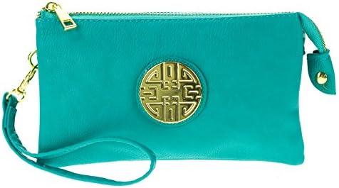 Canal Collection Soft PVC Leather Wristlet With Emblem (Turquoise)