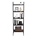 VASAGLE Industrial Ladder Shelf, 5-Tier Bookcase, Storage Unit, with Metal Frame, for Living Room, Kitchen, Rustic Dark Brown ULLS45BF