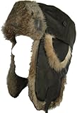 Klondike Sterling Leather Hat Rabbit Fur Trooper Winter Ski Brown 9H6619