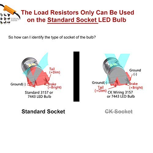 TUINCYN 2pcs 50W 8 ohm 3157 3047 3057 3155 3457 Led Load Resistors - Fix Headlight LED Bulb Fog Lamp Fast Hyper Flash Turn Signal Blink Light Error Code Canbus Resistors Decoder