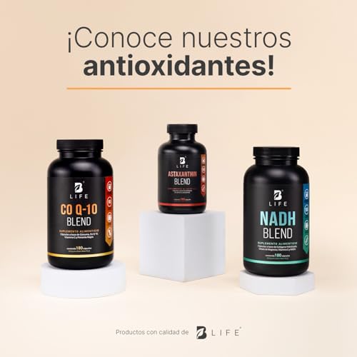 B Life Astaxantina | 180 Cápsulas | 250 mg por porción | Adicionado con Aceite Puro de Salmón Omega 3 | Ingredientes naturales | Astaxanthin Blend.
