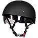 ILM Motorcycle Half Helmet with Sunshield Quick Release Strap Half Face Fit for Cruiser Scooter DOT Approved 883V (Matte Black, Small)
