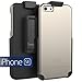 Encased Holster Belt Clip Case Compatible to iPhone SE (SlimSHIELD Series) Ultra Slim Hybrid Shell + Durable Protection (Apple iPhone SE 5 5S) (Metallic Gray)