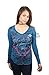Harley-Davidson Womens Never Change Foil Print B&S V-Neck Blue Long Sleeve T-Shirt - MD