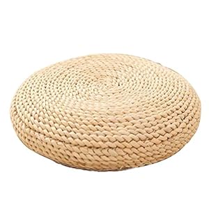 SAMTITY Round Straw Cushion Yoga Pillow Meditation Cushion Pampas Grass Padding Floor Mat