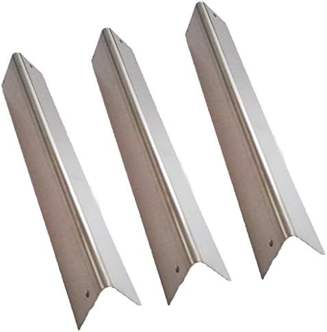 DcYourHome 7635 (3-pack) BBQ Gas Grill Stainless Steel Flavorizer Bars, Heat Shield (16 Ga.) For Weber Spirit 200 Series Gas Grills With Front-Mounted Control Panels (Dims: 15 1/4" x 3 1/2")
