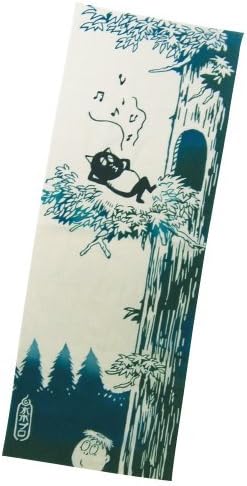 Amazon 手染め手拭いタヌキ ごろ寝 緑色 手ぬぐい ホーム キッチン オンライン通販