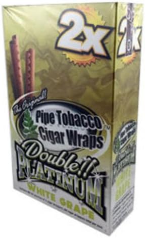 DOUBLE!! PLATINUM CIGAR WRAPS 2 PER PACK WHITE GRAPE FLAVOR PACK OF 25