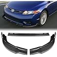 HK5 3 Pieces Front Bumper Lip Spoiler Splitter Side Body Kit Trim Protection Compatible with 2006-2008 Honda Civic 2DR Coupe, 2007 (Painted Carbon Style)