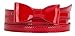 AnnaKastle Womens Stylish Faux Patent Leather Skinny Belt with Mini Bow Accent