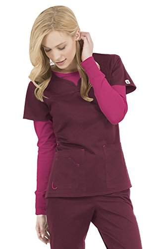 Med Couture Women's MC2 Lexi Sport Neck-Line Top, Wine, Small