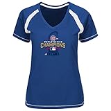 Chicago Cubs Majestic Women's 2016 World Series Champions 10th Inning Locker Room V-Neck T-Shirt - Royal