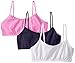 Maidenform Girls' Big Three-Pack Multicolor Bras, Delta Magenta/Navy/White, X-Large