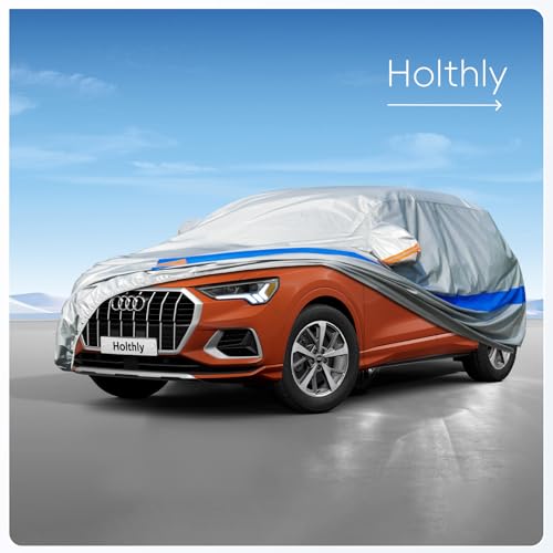 Holthly 10-Layer Outdoor Car Cover, 100% Waterproof, Car Cover Suitable for 4 x 4 SUV Renault Duster Kadjar Austral, Peugeot 3008, Audi Q3, BMW X1 etc.YM+