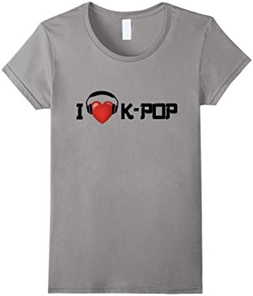Women's I Love K-Pop T-Shirt Large Slate