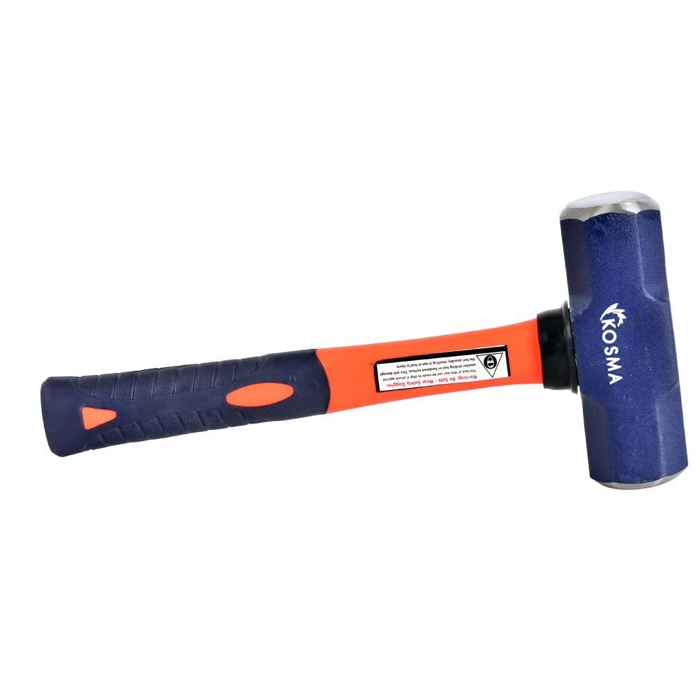 Kosma Sledge Hammer Double Face with Fiberglass Handle - 4 Lb Forged and Induction Hardened Hammer Head