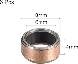 sourcing map Sleeve Bearing 6mm Bore x 8mm OD x 4mm L Plain Bushings 6pcs view 2