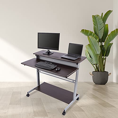 Stand Up Desk Store Rolling Adjustable Height Two Tier Standing Desk
