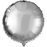 18" Silver Round Shaped Foil Balloons Mylar Helium Balloons for Birthday Party Wedding Baby Shower Decorations, Pack of 20