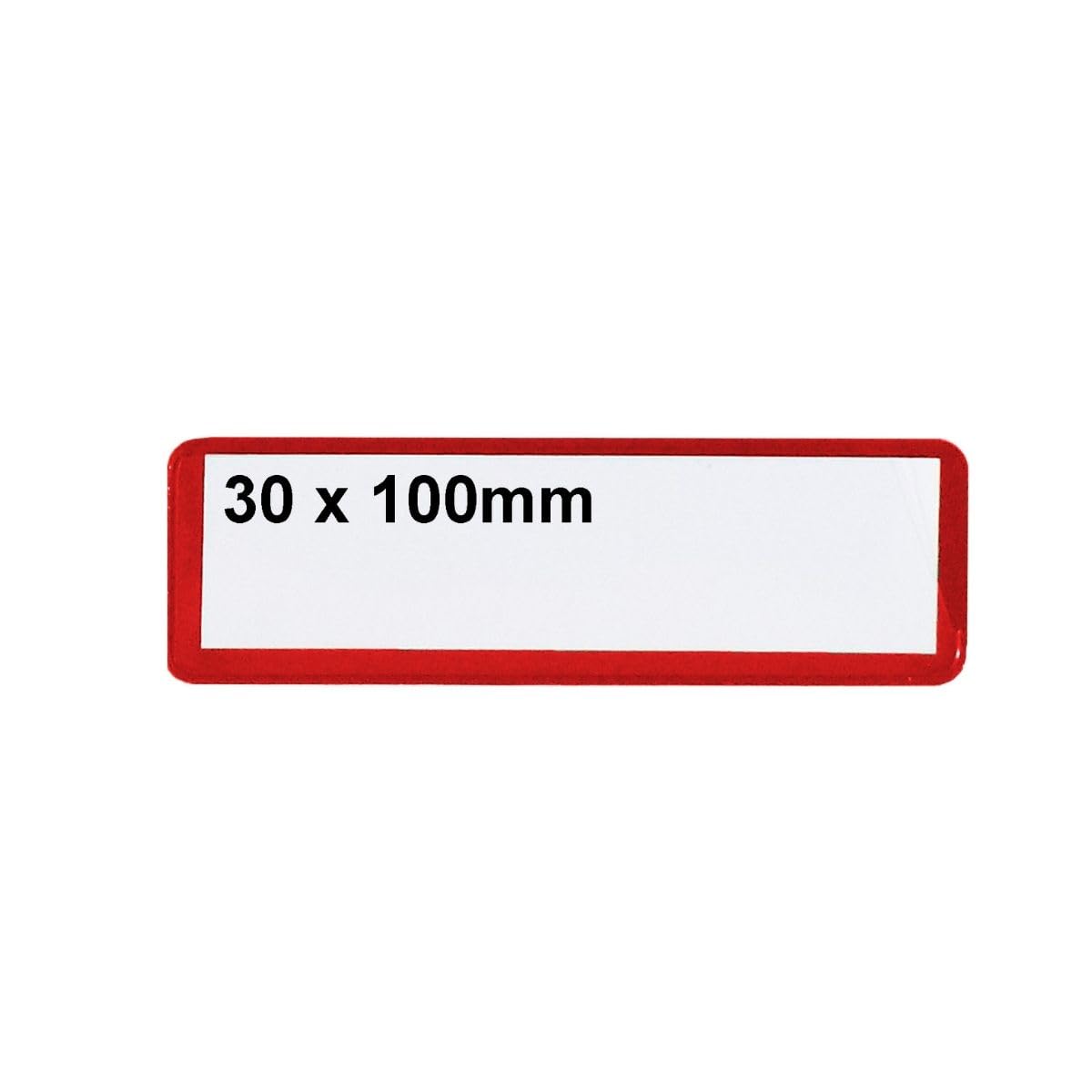 Magnetic Ticket Pouches - Sturdy Transparent Plastic Sleeves, Protector Sleeves - H.30 x W.100mm - Pack of 100 - Red