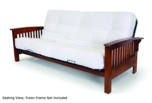 Artiva USA Home Deluxe 8-Inch Futon Sofa Mattress with Inner Spring Made in US for Long-Lasting Use, Full, Solid, Natural/Off-White