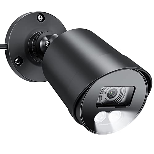 Wired Security Camera, EZFIX 1080P 100ft Full-Color Night Vision 2.0MP CCTV Camera (Hybrid 4-in-1 HD-CVI/TVI/AHD/960H Analog CVBS), 2PCS LED, 82.2° View Angle, Waterproof Surveillance Camera (Black)