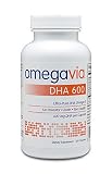 OmegaVia DHA 600. Ultra-Pure DHA Omega-3. 600 mg DHA per pill. Triglyceride-form DHA-only formula. 120 Capsules.