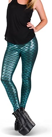 Majestic Mermaid Leggings By Online Legging Store (XL, Cool Aqua)