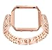 Compatible for Fitbit Blaze Bands Women Men with Frame, VOMA Stainless Steel Fitbit Blaze Watch Band Fitbit Blaze Accessories Fitbit Bands Blaze Fit bit Blaze Bands Large Small Bangle 1 Rose Gold