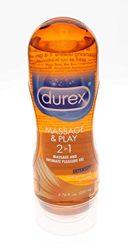 Durex 2 in 1 Massage and Play Intensify-guarana Water Based Personal Sex Lubricant Size 6.76 Fl Oz (Pack of 6)