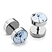 PiercingJ ❤Valentines Gifts 12pcs 16G Stainless Steel Stud Barbell Earrings Fake Cheater Illusion Plug Gauge 0G Look