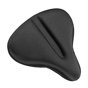 Naturra Large Bike Seat Cushion Wide Silica Gel Soft Pad Most Comfortable Exercise Bicycle Saddle Cover for Women and…