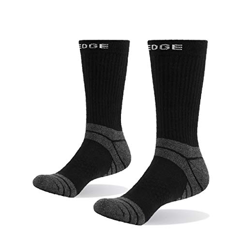 YUEDGE Men's Cotton Cushion Athletic Sports Crew Socks Thick Winter